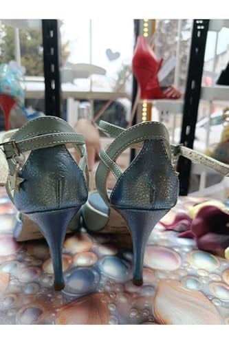 “Aqua Peri Çapraz Bantlı Işıltılı  TANGO DANS VE SALON AYAKKABISI 8,5 CM 13 PONT KADEH TOPUK - Bedenler: 36 EU, 37 EU, 38 EU, 39 EU
