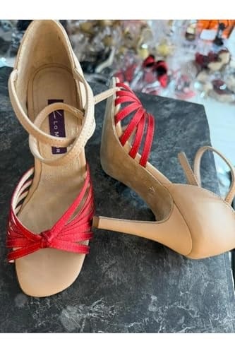 “PASİON KIRMIZI  TANGO, DANS VE SALON AYAKKABISI 10 CM 15 PONT KAPALI TOPUK