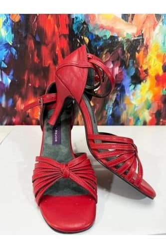 “VELORA KIRMIZI  TANGO, DANS VE SALON AYAKKABISI 7.5 CM 11 PONT KAPALI TOPUK