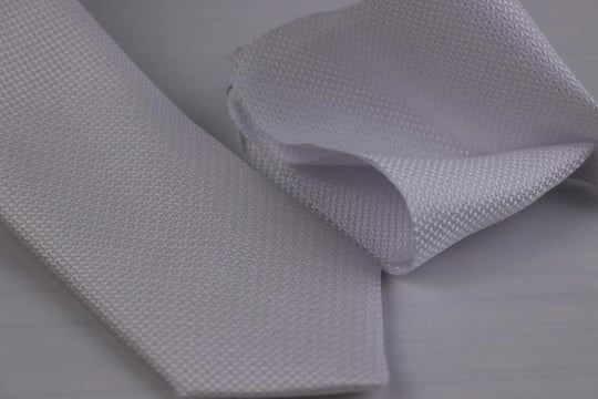 1.Kalite Özel Desenli Kravat Mendil Seti - Beyaz beyaz Tek Ebat beyaz Tek Ebat ars-416