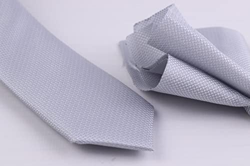 1.Kalite Özel Desenli Kravat Mendil Seti - Gri gri gri ars-425