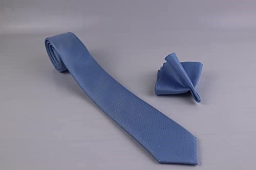 1.Kalite Özel Desenli Kravat Mendil Seti -Mavi Mavi Tek Ebat Mavi Tek Ebat ars-286
