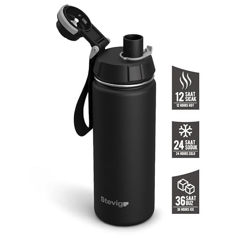 1 Hand Leak-Proof Sızdırmaz Çelik Termos 500 Ml Black ST-207 - Seçenekler: 0.5 Liters, 1 Liters