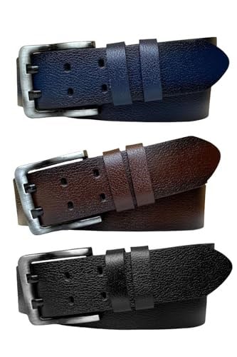 %100 Hakiki Deri, Çift Dilli 3lü Set 4.5 cm Kot, Spor Kemer Siyah, Koyu Kahverengi, Lacivert; 3.lü-ÇİFT.DİLLİ-SiYaH.KoKa.LaCi