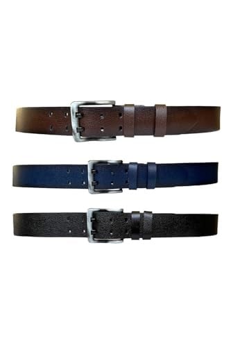 %100 Hakiki Deri, Çift Dilli 3lü Set 4.5 cm Kot, Spor Kemer Siyah, Koyu Kahverengi, Lacivert; 3.lü-ÇİFT.DİLLİ-SiYaH.KoKa.LaCi
