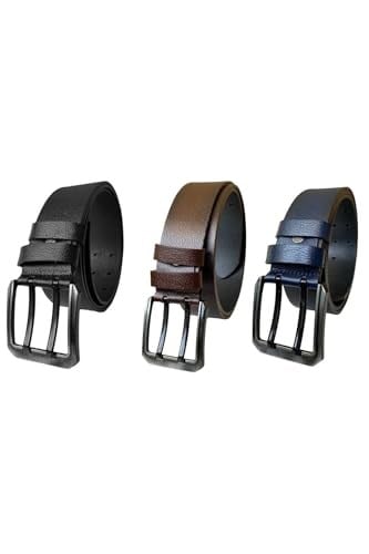 %100 Hakiki Deri, Çift Dilli 3lü Set 4.5 cm Kot, Spor Kemer Siyah, Koyu Kahverengi, Lacivert; 3.lü-ÇİFT.DİLLİ-SiYaH.KoKa.LaCi