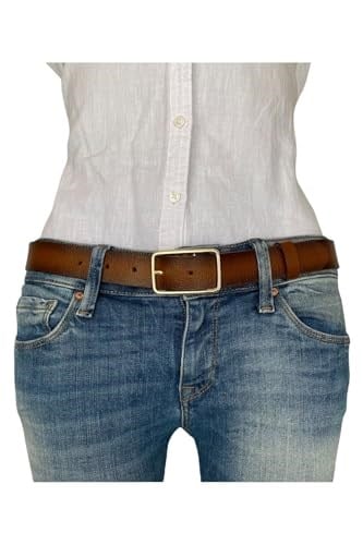 %100 Hakiki Deri Gold Dikdörtgen Tokalı Taba İnce Kadın Kemeri, 3cm; 3cm-KDN-05-taba.DÜZ