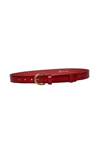 %100 Hakiki Deri Gold Tokalı Bordo İnce Kadın Kemeri, 3cm; 3cm-KDN-02-BorDo.Düz
