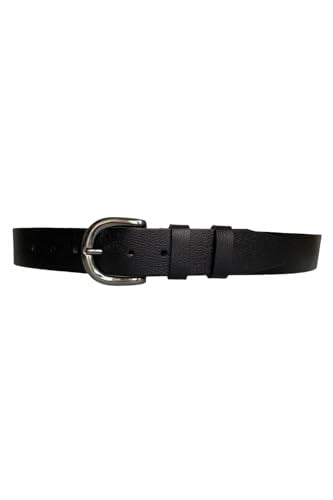 %100 Hakiki Deri, Gümüş Tokalı Siyah Kadın Kot Kemeri 4 cm; Flot.Siyah-byn-45