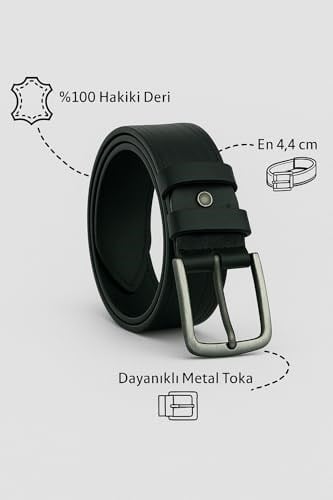 %100 Hakiki Deri Kemer Erkek Spor Kemer Siyah 0159