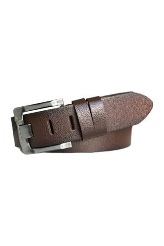 %100 Hakiki Kaliteli Deri 2li Set 4.5 cm Geniş Dilli Kot, Spor Kemer; Siyah, Kahverengi, 2li.Genis-siy.kah