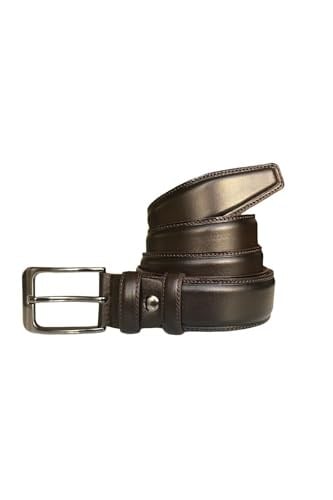 %100 Hakiki Kaliteli Deri 2li Set Klasik Kumaş Pantolon Kemeri; Siyah, Kahverengi 3,5 cm, 2li.KLA-01-02