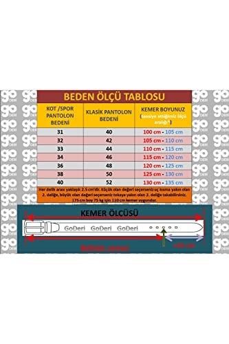 %100 Hakiki Kaliteli Deri 4.5 cm Siyah Kot, Spor Kemer, Go-Dk-5555