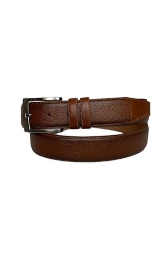 %100 Hakiki Kaliteli Deri, Dikişli Kahverengi Klasik, Kumaş Pantolon Kemeri 3.5 cm; Dk-141