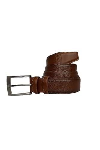 %100 Hakiki Kaliteli Deri, Dikişli Kahverengi Klasik, Kumaş Pantolon Kemeri 3.5 cm; Dk-141