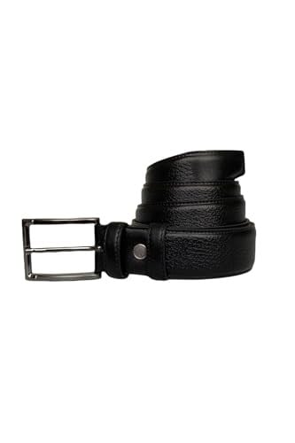%100 Hakiki Kaliteli Deri, Dikişli Siyah Klasik, Kumaş Pantolon Kemeri 3.5 cm; Dk-140