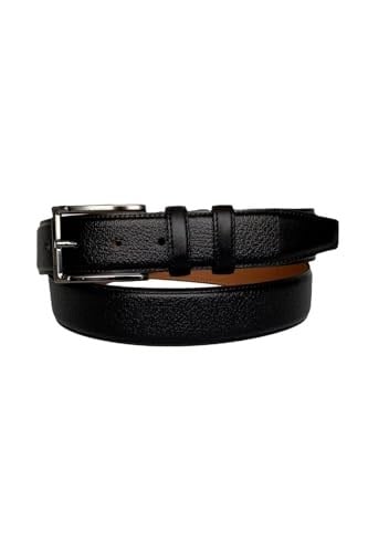 %100 Hakiki Kaliteli Deri, Dikişli Siyah Klasik, Kumaş Pantolon Kemeri 3.5 cm; Dk-140