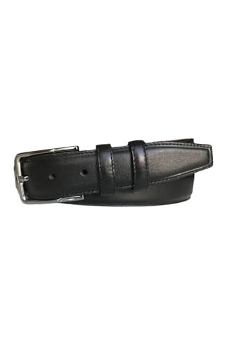 %100 Hakiki Kaliteli Deri, Kenarları Dikişli Siyah Klasik Kumaş Pantolon Kemeri 3,5 cm, Go-Dk-KLA-05