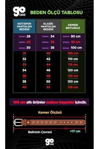 %100 Hakiki Kaliteli Süet Deri 3.5 cm Koyu Kahverengi Klasik, Kumaş Pantolon Kemeri