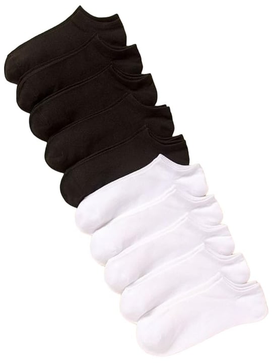 10lu Ekonomik Paket Siyah-Beyaz Unisex Kısa Spor Sneakers Çorap Tek Beden