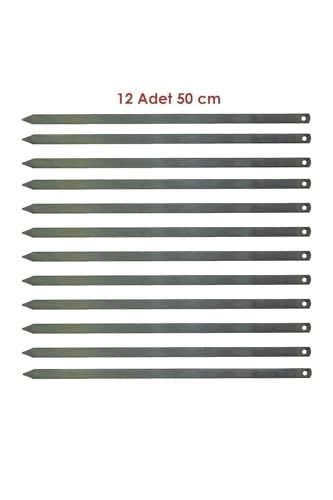 12 Adet Profesyonel Metal Kıyma Şiş Adana-Urfa-Antep Kebap Şişi