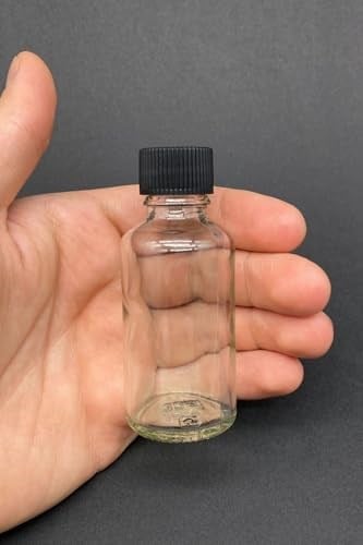 12 Adet Şeffaf Cam Shot Şişesi Sızdırmaz Siyah Plastik Kapaklı Kolonya Koku Süs Çok Amaçlı Şişe 30ml