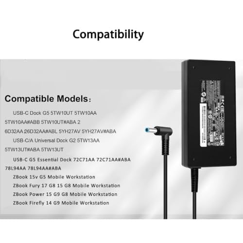 120W 6.15A Şarj Kablosu 710415-001 L41856-001 HP USB-C Yuvası G5 5TW10UT 5TW10AA 5TW10AA 5TW10AA #ABB 5TW10UT #ABA USB-C/A Evrensel Dock G2 5TW13AA HP Omen 15-5000 15-5100 15-5200 Dizüstü Bilgisayarla