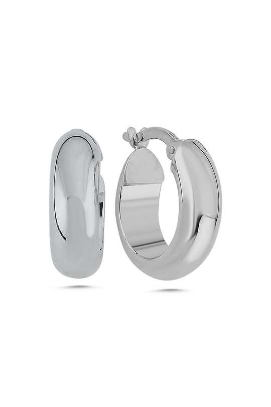 14 Ayar Altın Erkek 1.5 cm Kalın Halka Küpe ERKVRTZ115620 BEYAZ