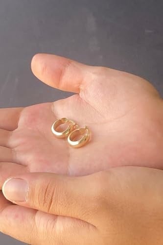 14 Ayar Altın Erkek 1.5 cm Kalın Halka Küpe ERKVRTZ115620 SARI