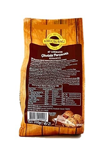 1957 KİREÇBURNU FIRINI ÇİKOLATA PARÇACIKLI Bİ LOKMACIK KURABİYE 200 G X 2 PAKET