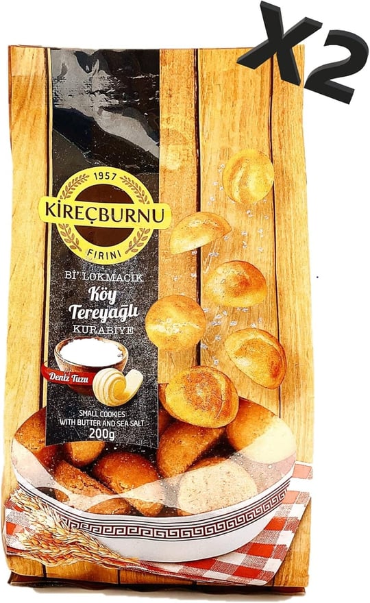 1957 KİREÇBURNU FIRINI KÖY TEREYAĞLI Bİ LOKMACIK KURABİYE 200 G X 2 PAKET