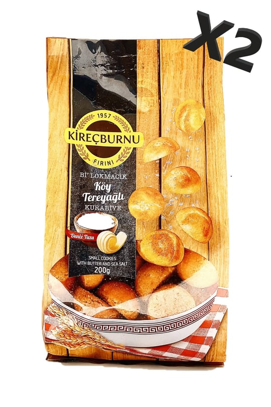 1957 KİREÇBURNU FIRINI KÖY TEREYAĞLI Bİ LOKMACIK KURABİYE 200 G X 2 PAKET