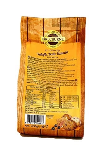 1957 KİREÇBURNU FIRINI YULAFLI, BALLI & ÜZÜMLÜ Bİ LOKMACIK KURABİYE 200 G x 2 PAKET