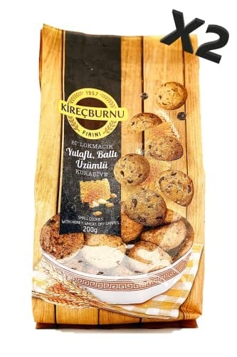 1957 KİREÇBURNU FIRINI YULAFLI, BALLI & ÜZÜMLÜ Bİ LOKMACIK KURABİYE 200 G x 2 PAKET