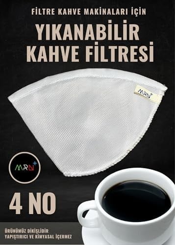 2 Adet 4 NO Yıkanabilir Raschel Filtre Kahve Süzgeci, Kahve Filtresi, Raşel Kumaş Kahve Filtresi