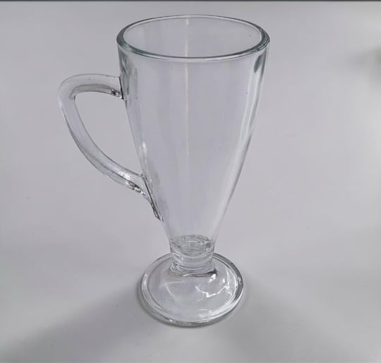 2 Adet Cam Latte Bardağı Kulplu Cam Kahve Bardağı 300 ml