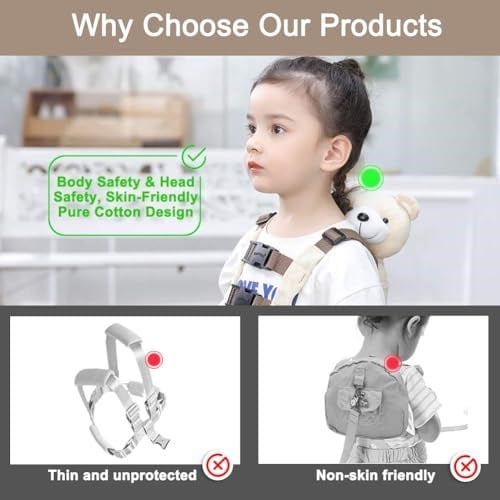 2 in 1 Maymun Toddler Emniyet Koşum Sırt Çantası Çocuk Yürüyüş Tasma Kayışı (Süper Yumuşak Ayı)