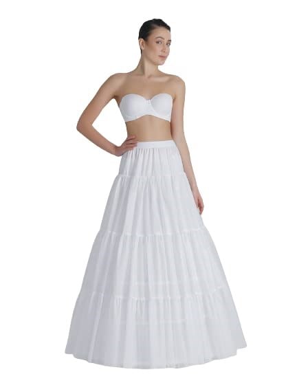 2 Telli Elastik Korseli Jupon Helen Gelinlik Kaftan Ve Abiye İçin Rahat Adım Yürüme Tarlatan J-91.230E ekru M