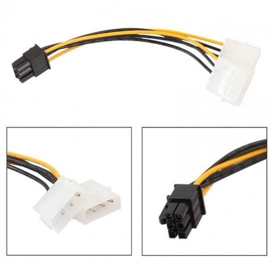 2 x Molex PCI-E güç Kablosu to 6Pin grafik ekran kartı dönüştürücü kablosu 30cm