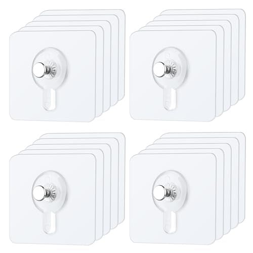 20 adet kendinden yapışkanlı resim kancası, şeffaf yapışkan kanca, resim asma, delme olmadan resim çerçevesi, kendinden yapışkanlı resim, poster, fotoğraf, dekoratif tablo için (20)