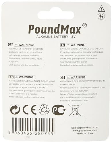 20 X PoundMax LR44 AG13 1,5 V PoundMax Alkalin Düğme Pil, Cıvasız, Sızdırmaz, Uzun Süreli Dayanıklılık, Oyuncaklar, Ölçüm Cihazları ve Hesap Makineleri için A76, G13, L1154, SR44, G13A ile Uyumlu
