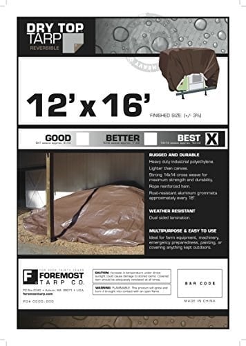 212167 cm Dry Top Heavy Duty Gümüş/Kahverengi ters çevrilebilir tam boy 10 mil Poly Branda Ürün #, 212167 - Seçenekler: 6 x 8, 10x12 Feet, 12 x 16