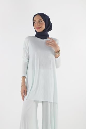 2150_Tesettür Kaşkorse Tunik- Pantolon