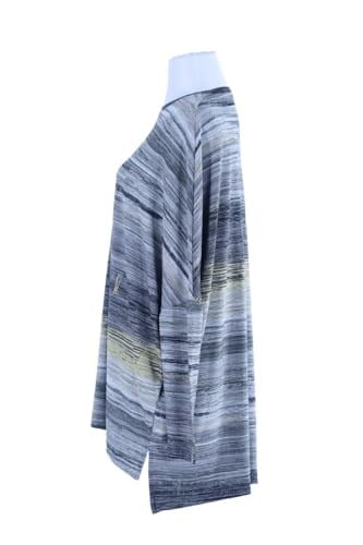 2165_Desenli Yırtmaçlı Oversize Tesettür Tunik