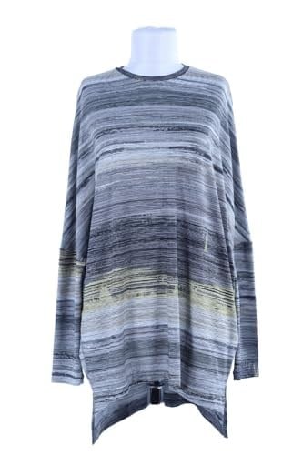 2165_Desenli Yırtmaçlı Oversize Tesettür Tunik