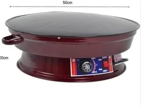 2200W Emaye Kaplı Elektrikli Gözleme Sacı 50 cm – Ayarlanabilir Termostatlı Yufka, Katmer, Bazlama, Krep ve Lavaş Pişirme Sacı
