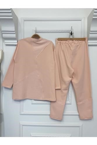 2228_Dikiş Detaylı Oversize Eşofman Tesettür Takım