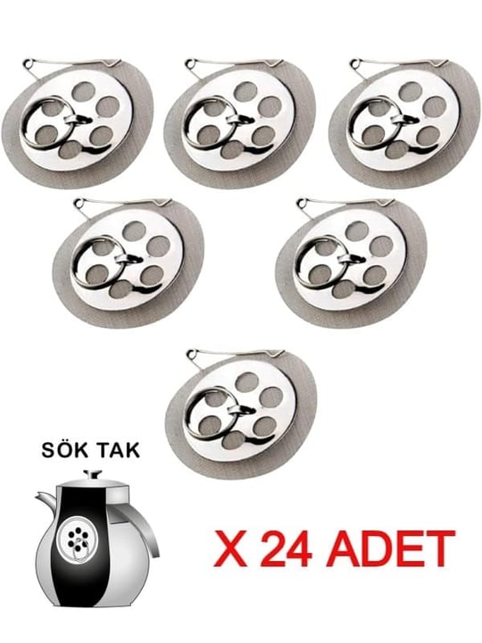 24 Adet Çaydanlık içi çay süzgeci demlik süzgeç söktak