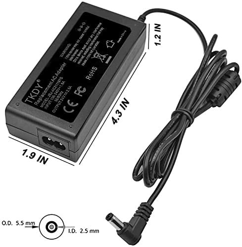 24V 2.5A AC DC Adaptör 60W Güç Kaynağı, LED Şerit Işığı, 3D Yazıcı, LCD Monitör, 5.5 x 2.5 mm ve 11 PCS DC Konnektörlü, 24 Volt 0-2500mA Cihazlarla Uyumlu