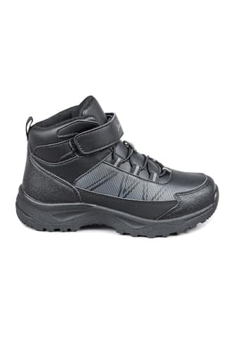 29194 Cırtlı Yüksek Bilekli Full Siyah Üniseks Çocuk Sneaker Günlük Spor Ayakkabı